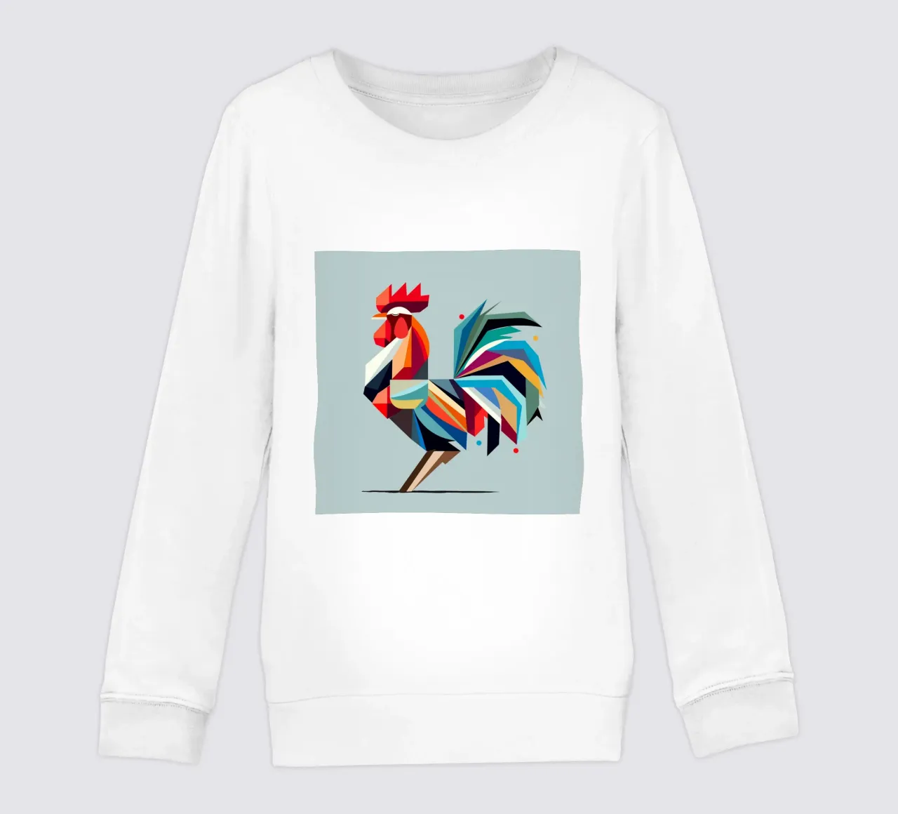 Gallo geometrico colorato in stile poligono felpa bambino da namosh