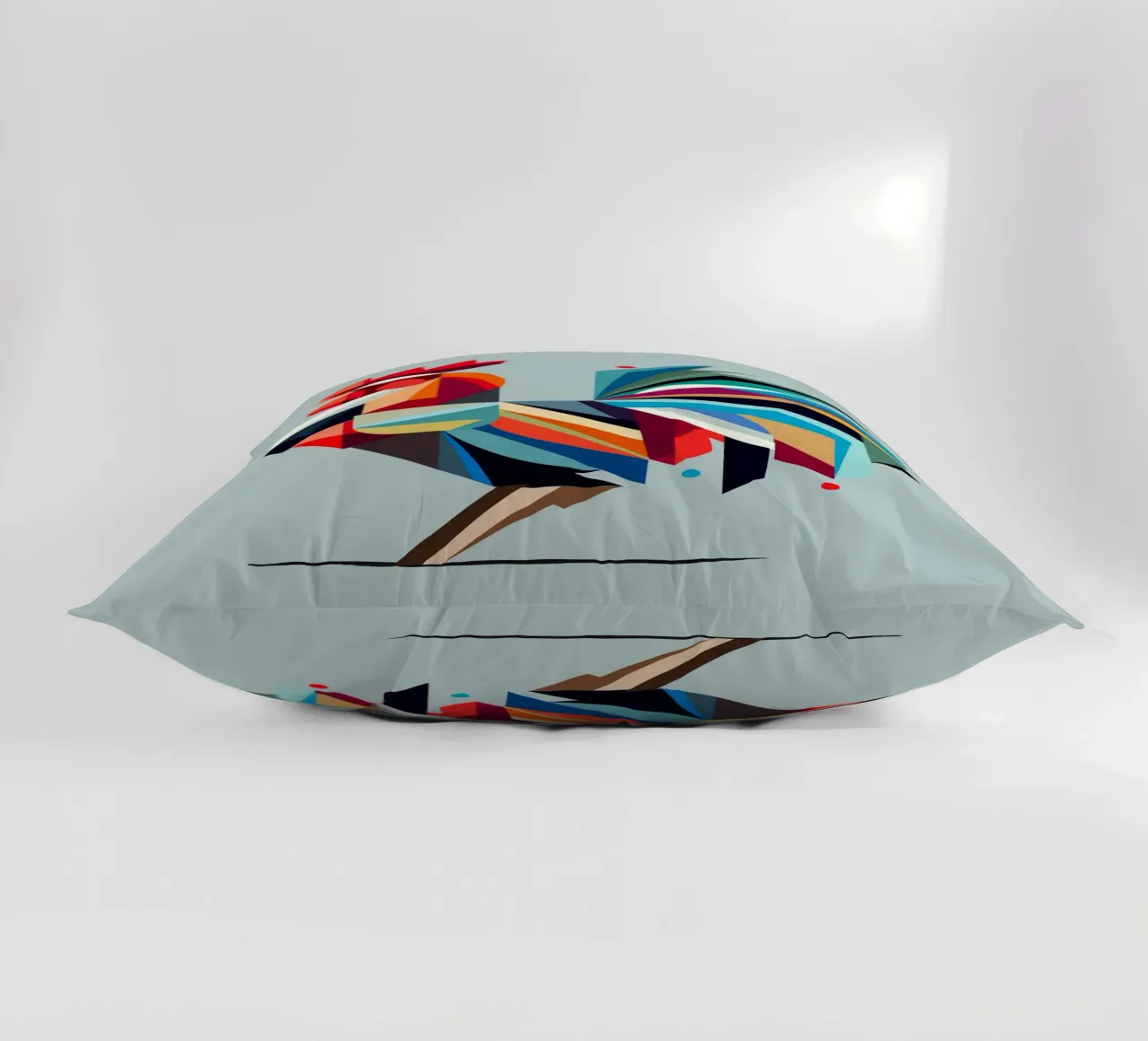 Gallo geometrico colorato in stile poligono cuscino da namosh