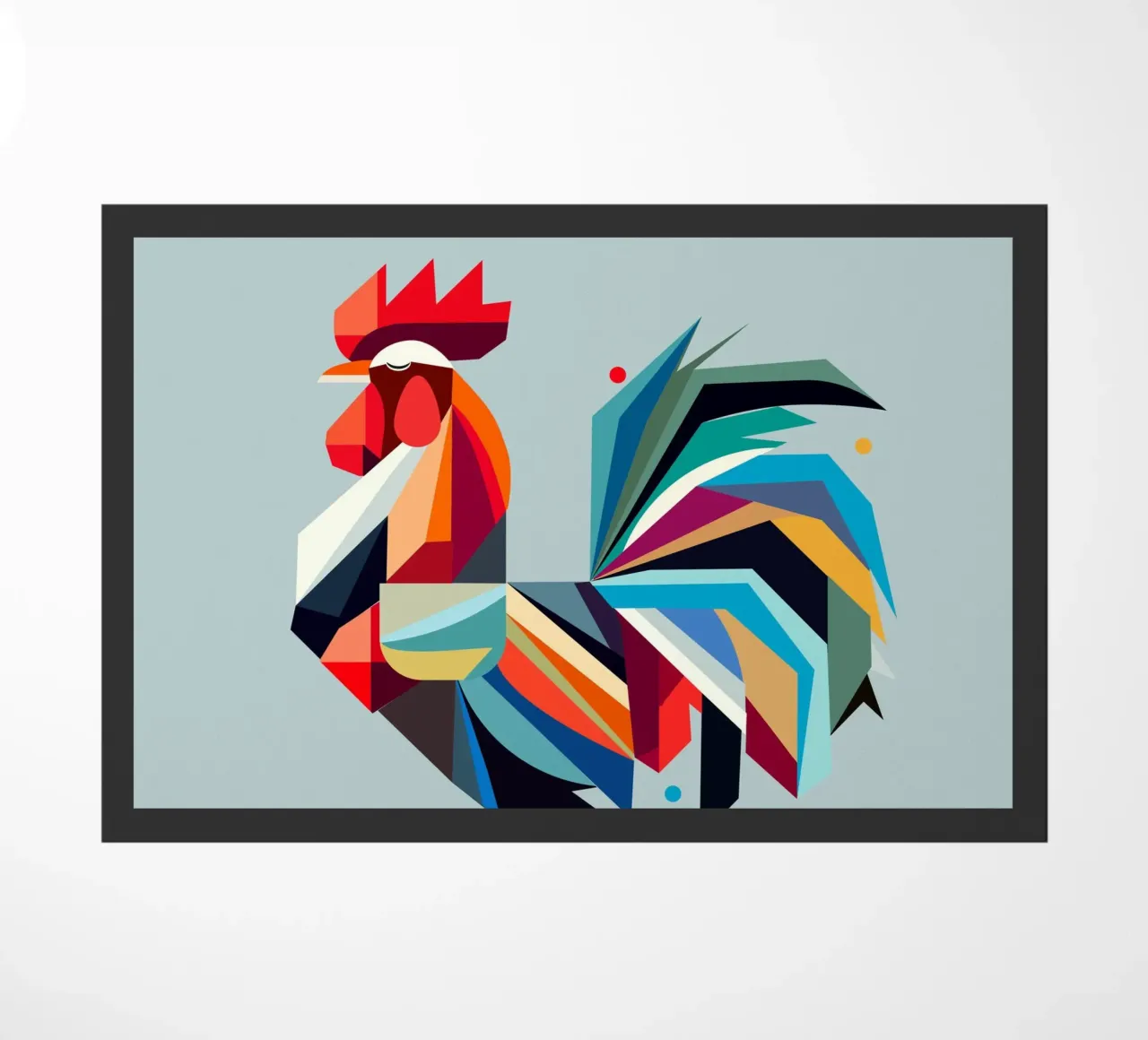 Gallo geometrico colorato in stile poligono zerbino da namosh