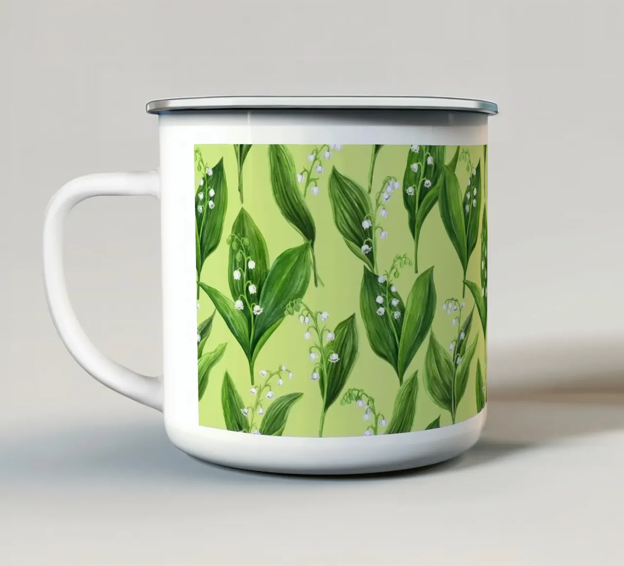 Il mughetto tazza in smalto da Painted Nature