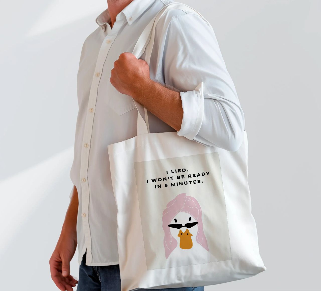 Running late Duck borsa in juta da thesoulhugclub