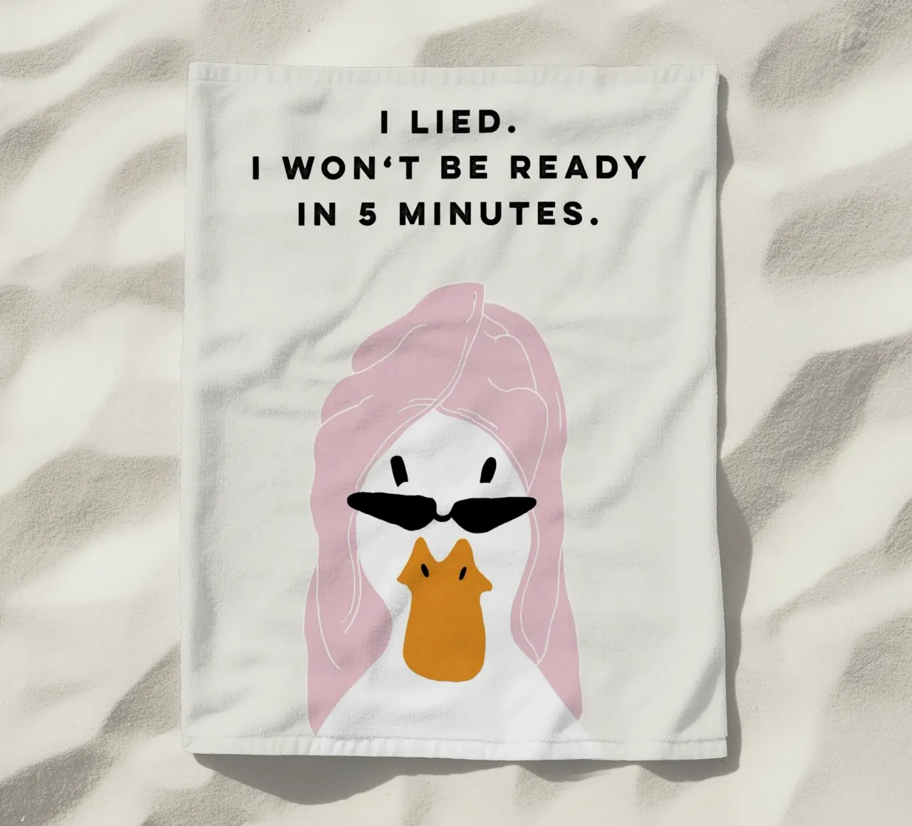 Running late Duck Strandtuch von thesoulhugclub