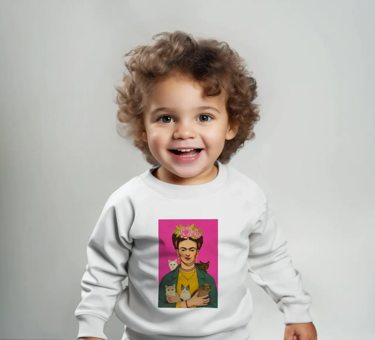 Gatti carini con Frida felpa neonato da Carinaprint