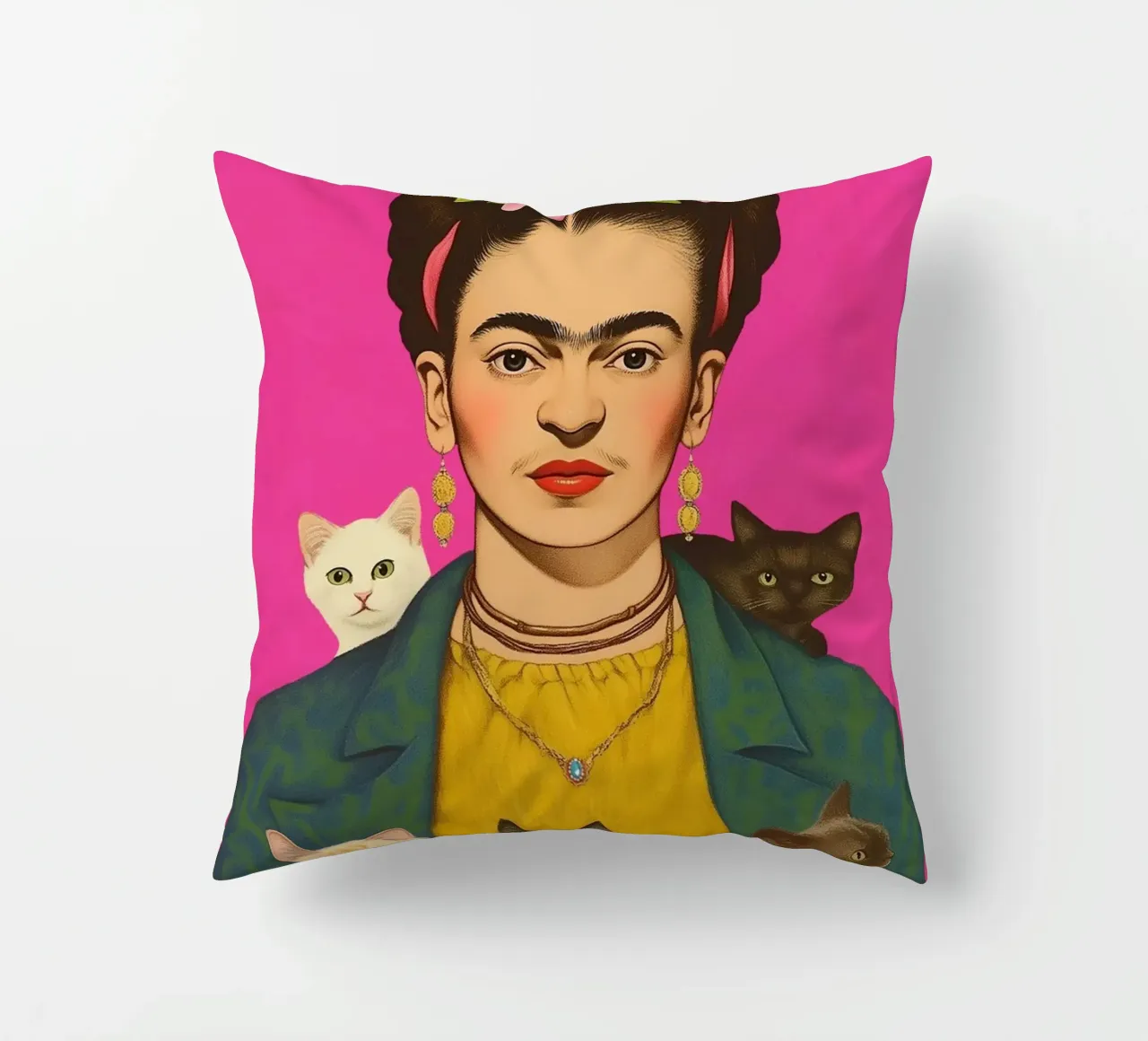 Gatti carini con Frida cuscino da Carinaprint