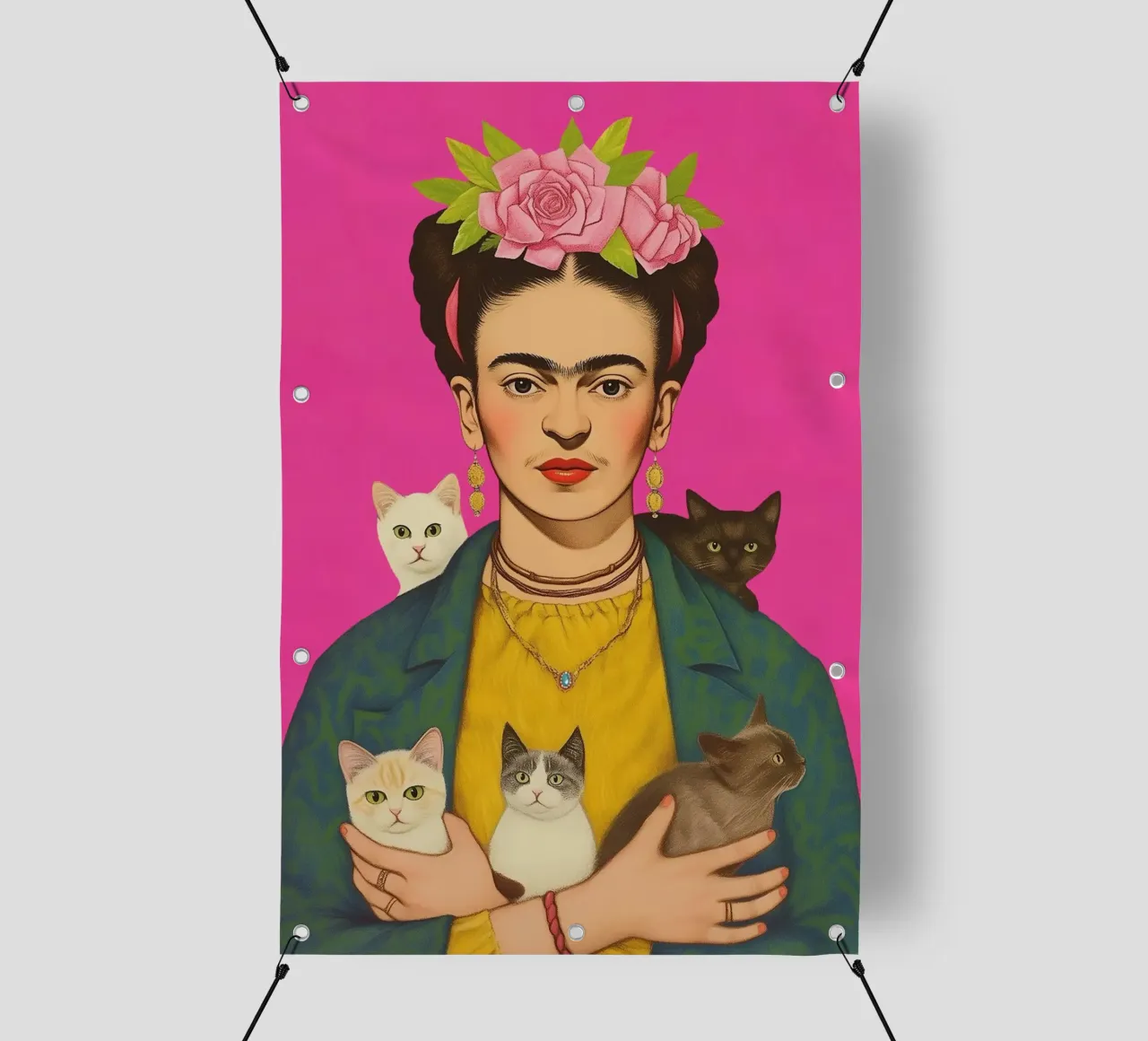 Gatti carini con Frida telo in pvc da Carinaprint