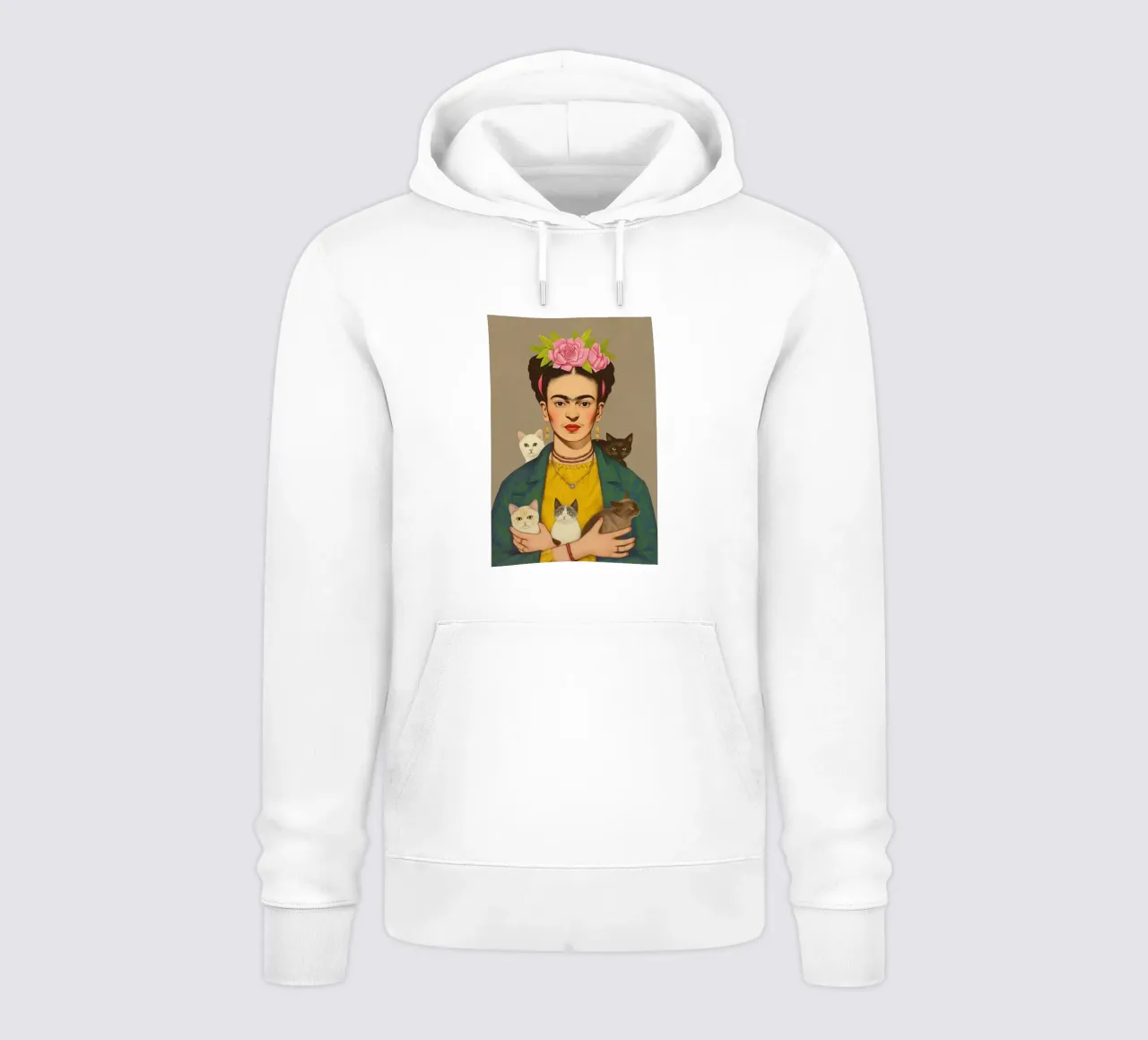 Frida kahlo, kleine kattenliefde hoodie van Carinaprint