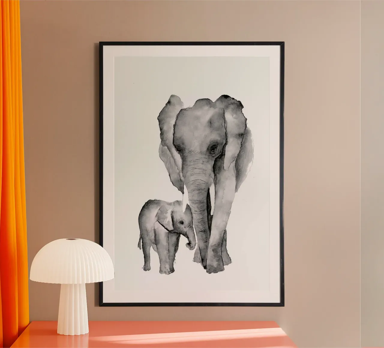 Elephant Mama poster by Larissa van der Laan