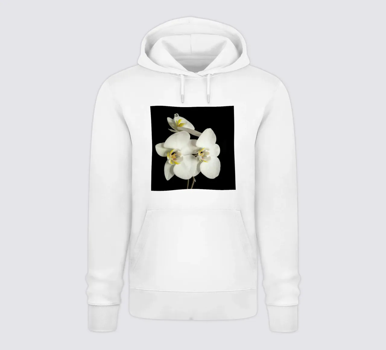 Orchidea bianca e nera II felpa con cappuccio da Cassia Beck Photography