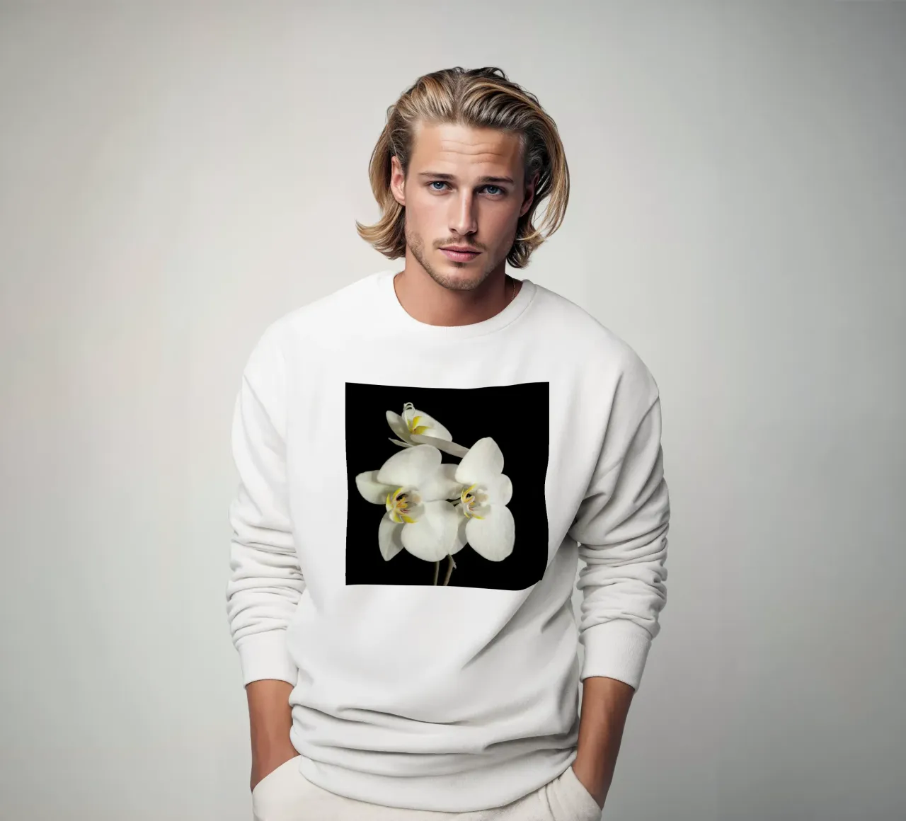 Orchidea bianca e nera II felpa da Cassia Beck Photography