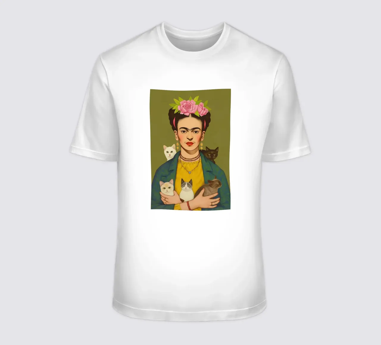 Les chats câlins avec Frida t-shirt de Carinaprint