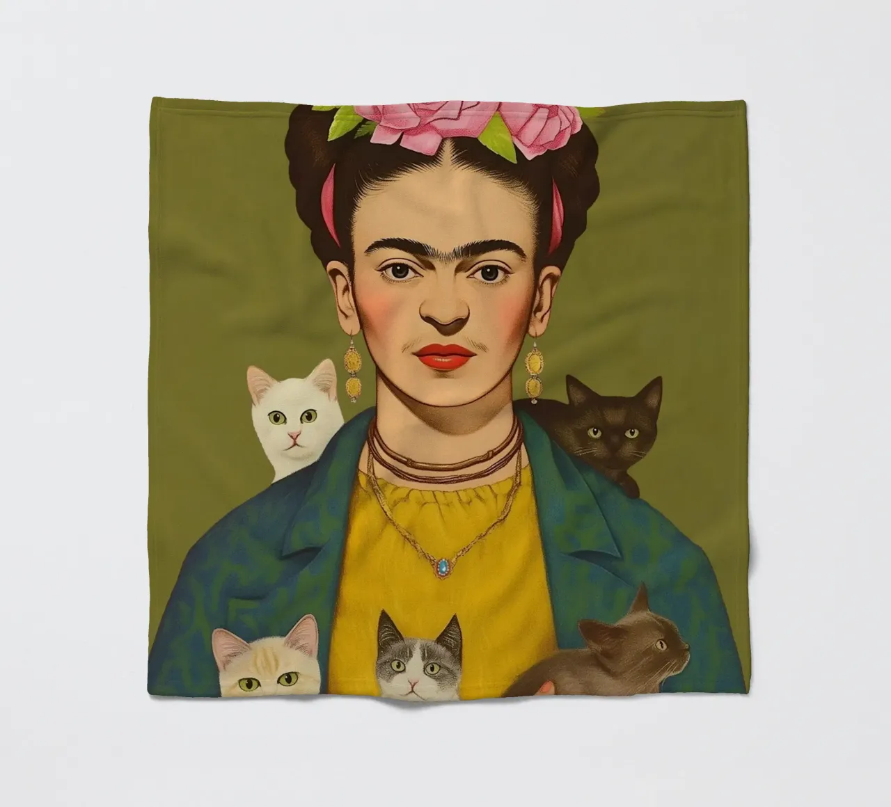 Les chats câlins avec Frida plaid polaire de Carinaprint