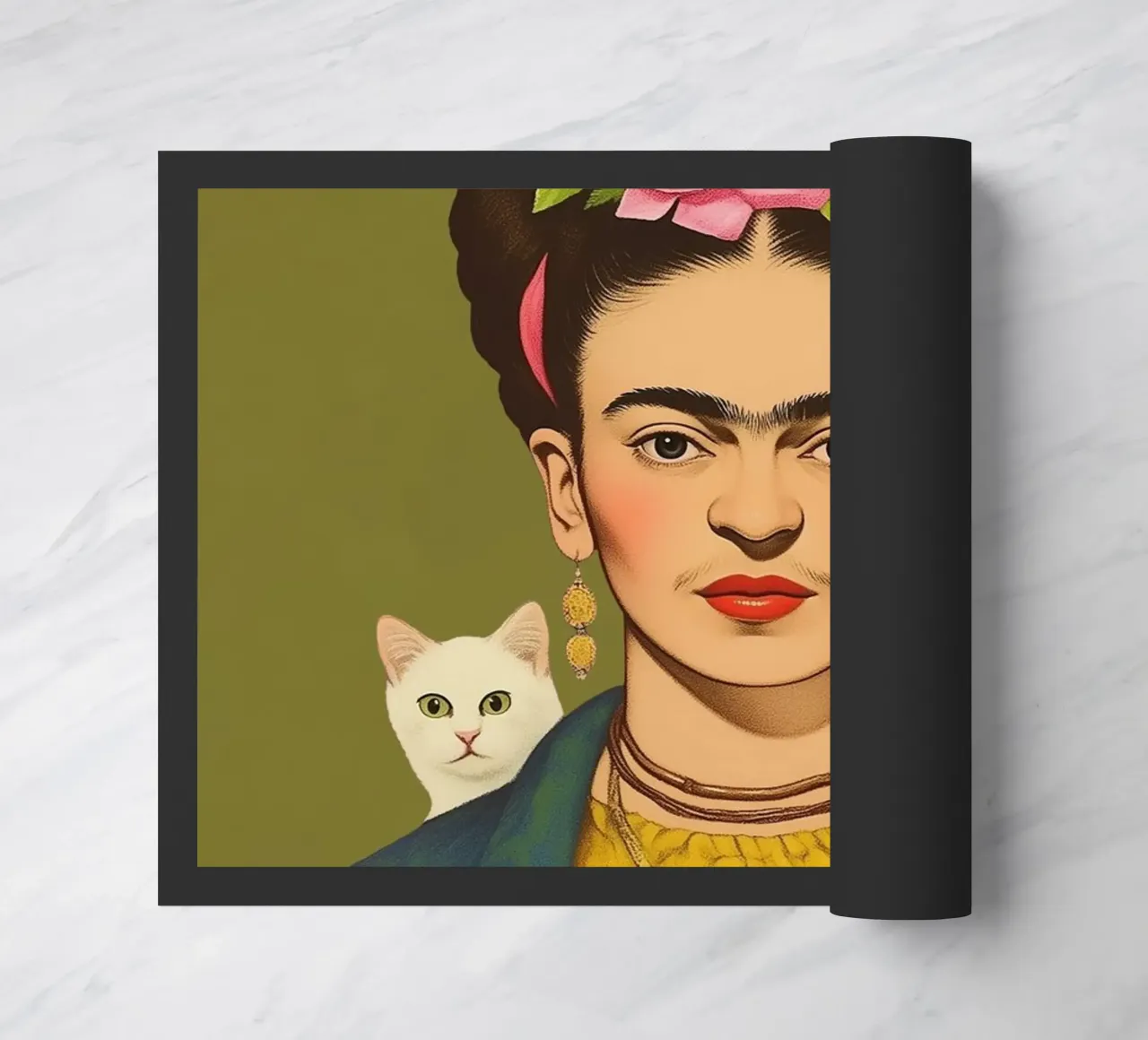 Gatti coccoloni con Frida zerbino da Carinaprint