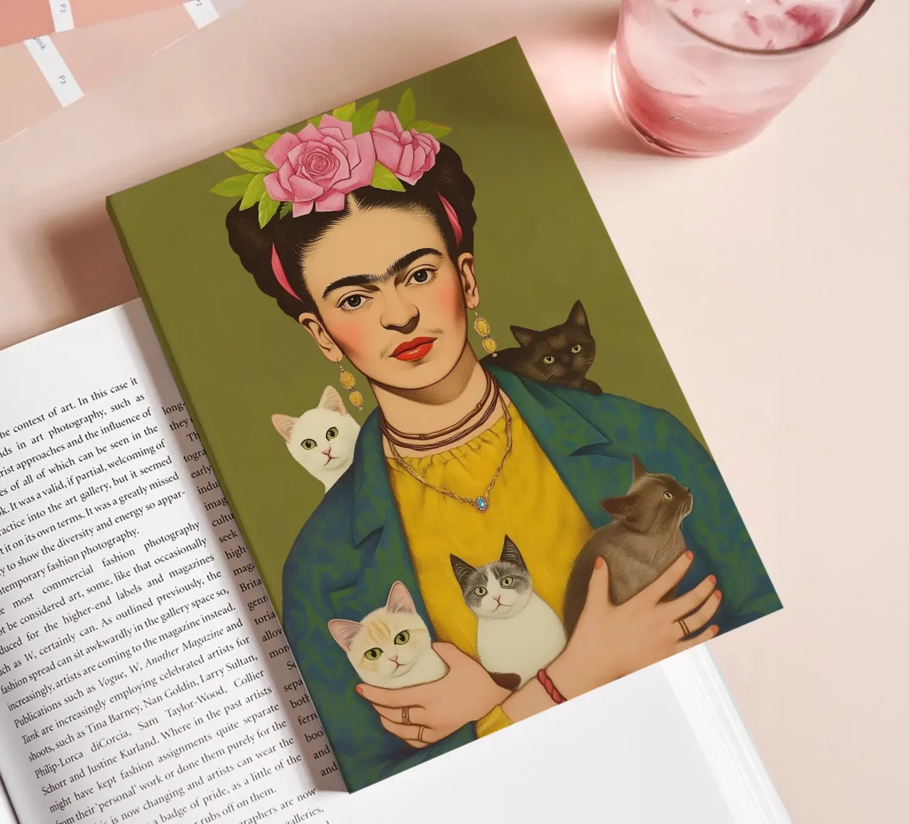 Cuddly cats with Frida notebook by Carinaprint