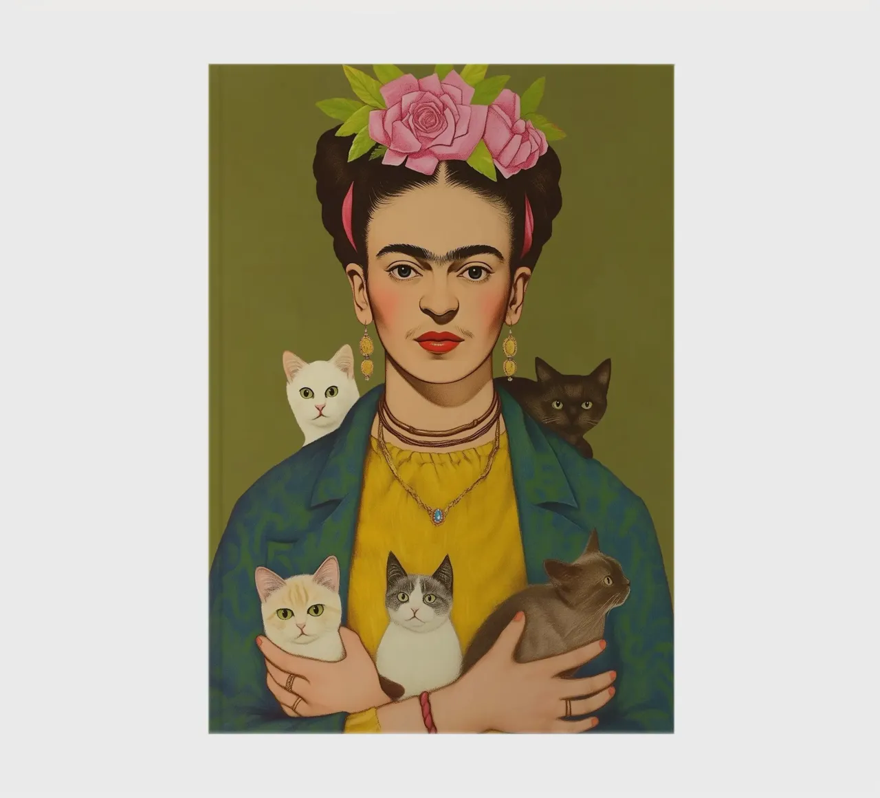Cuddly cats with Frida notebook by Carinaprint