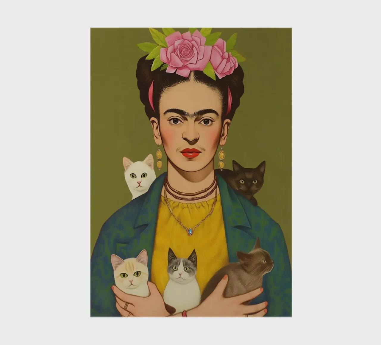 Cuddly cats with Frida notebook by Carinaprint