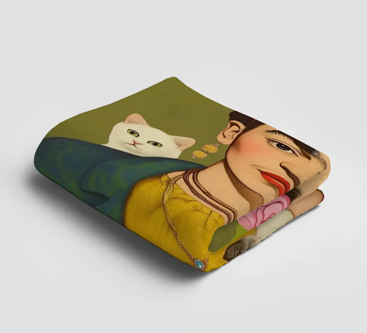 Cuddly cats with Frida towel by Carinaprint