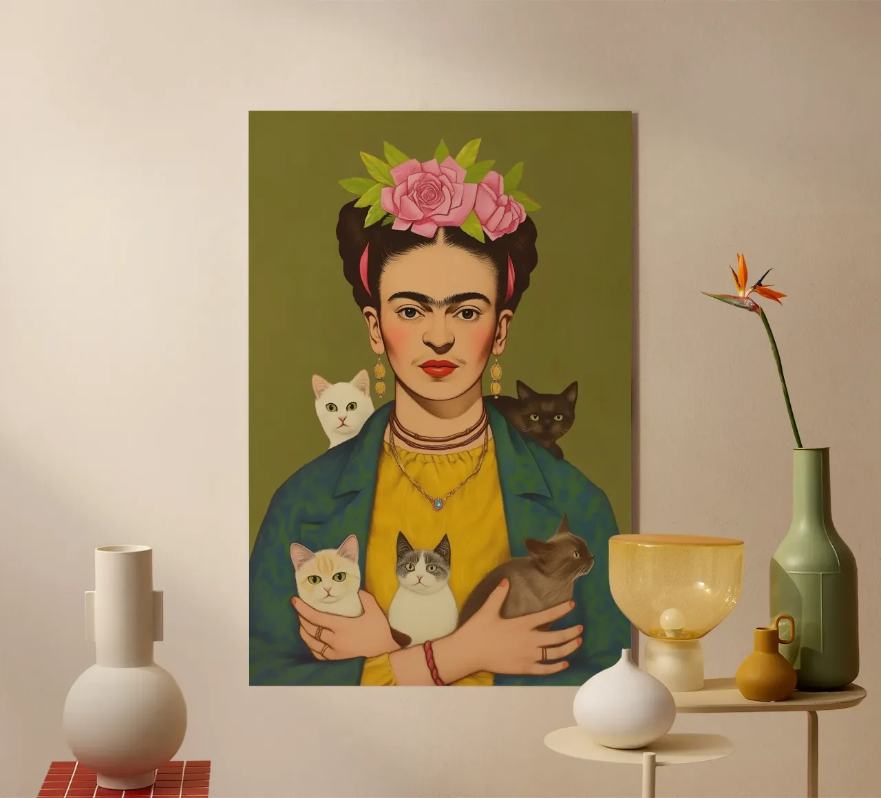 Cuddly cats with Frida acrylic glass by Carinaprint