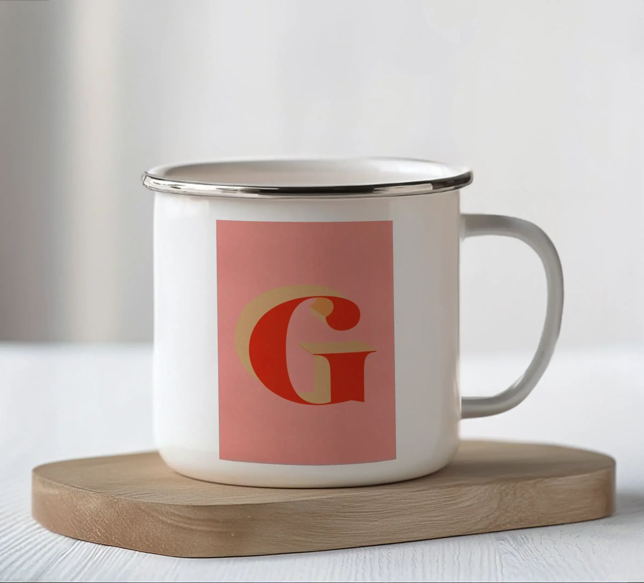 Red G tazza in smalto da daylight design studio