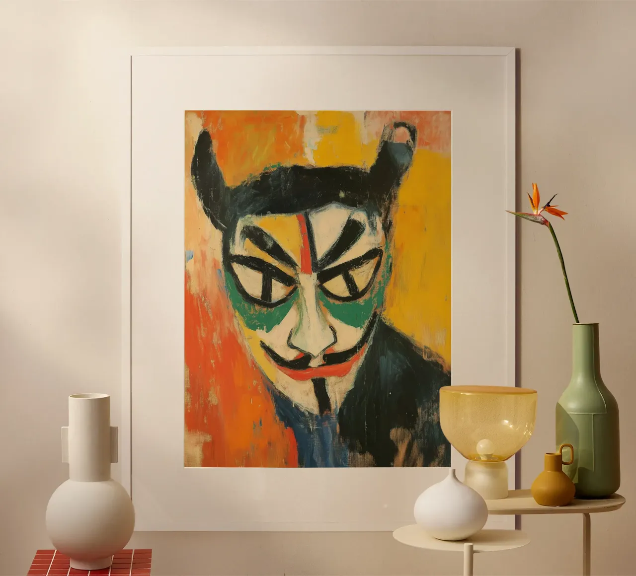 Self-Portrait with Hannya Mask | Canvas Painting poster by Autofocus