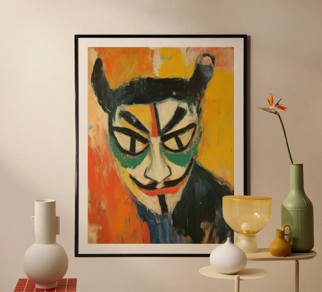 Self-Portrait with Hannya Mask | Canvas Painting poster by Autofocus