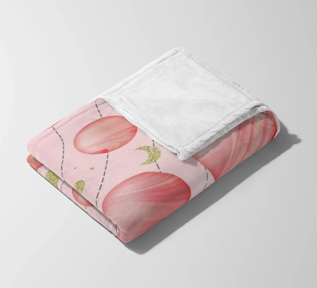 Pink Solar System fleece blanket by cafelab