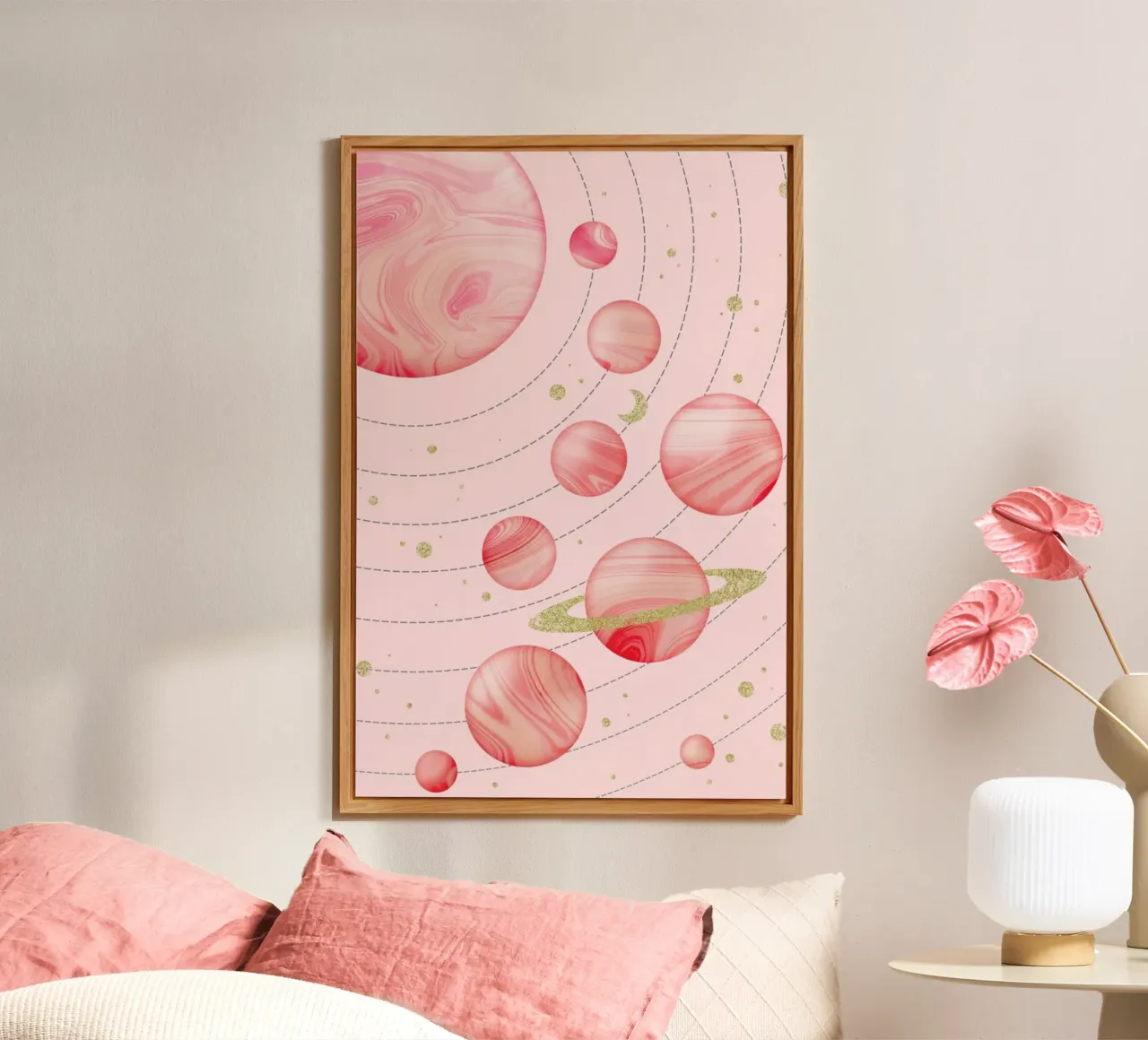 Pink Solar System Forex-Platte von cafelab