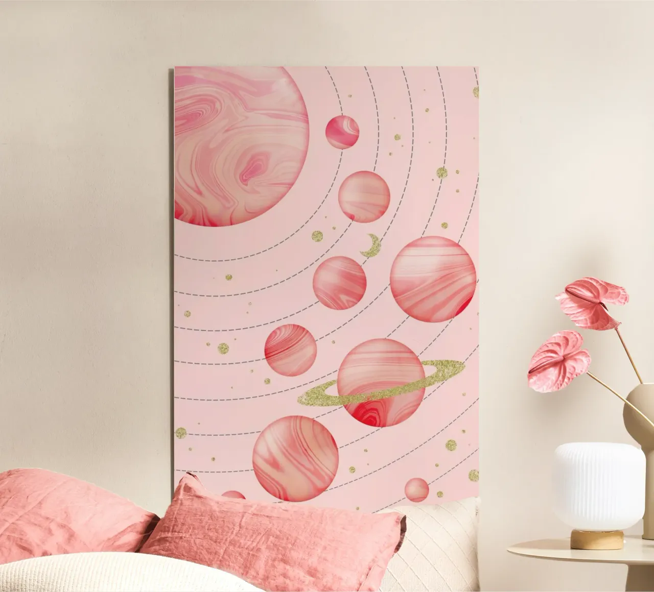 Pink Solar System Forex-Platte von cafelab