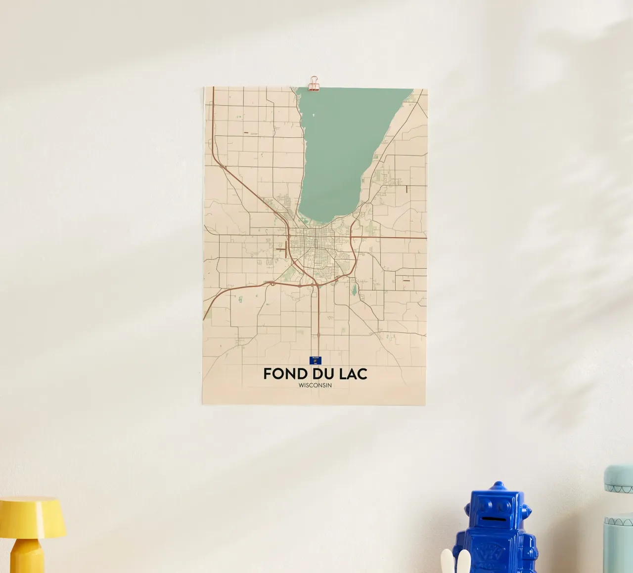 Fond Du Lac WI poster con telaio in plastica da Jacob W MICKELSON