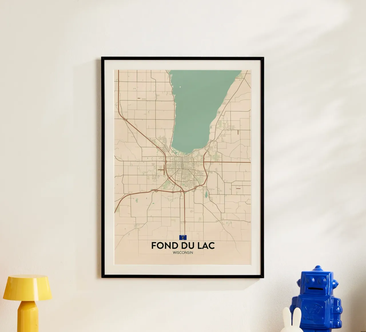 Fond Du Lac WI poster con telaio in plastica da Jacob W MICKELSON