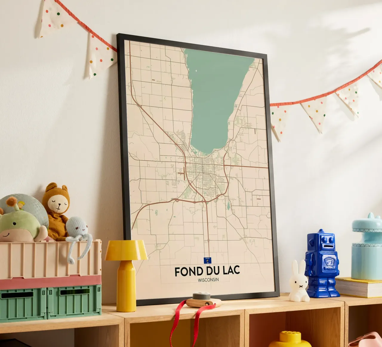 Fond Du Lac WI poster con telaio in plastica da Jacob W MICKELSON
