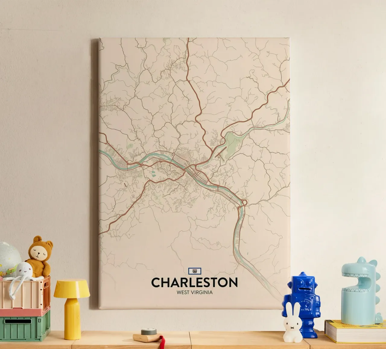 Charleston WV tela con Cornice a cassetta da Jacob W MICKELSON