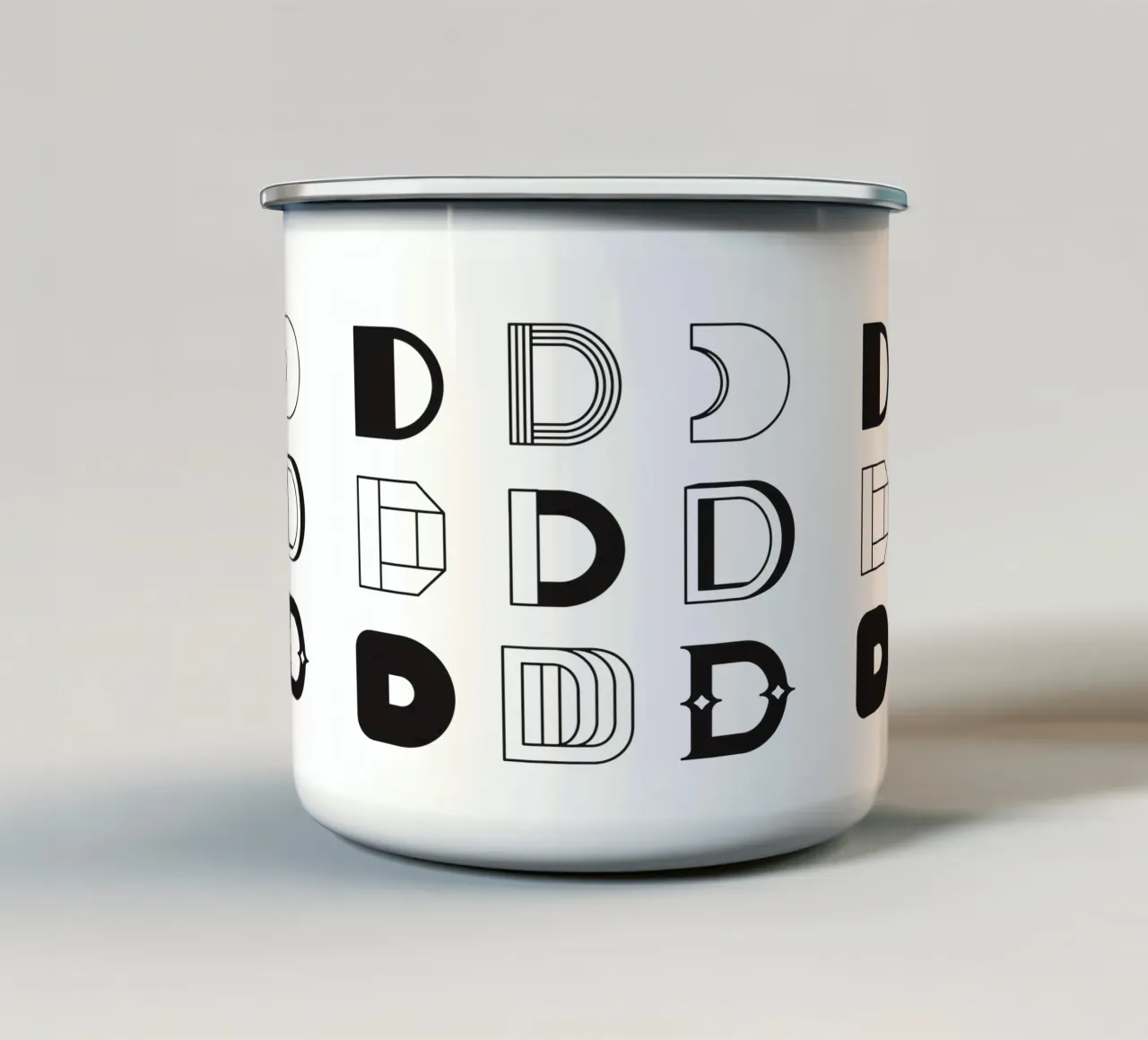 Letter D tazza in smalto da Lidia Blomgren