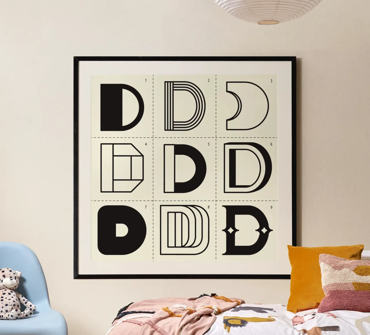 Letter D poster con telaio in alluminio da Lidia Blomgren