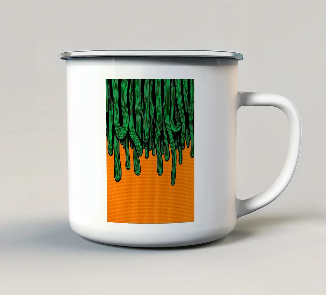 Cetriolo che gocciola - Pop Art tazza in smalto da ColorCrash Gallery