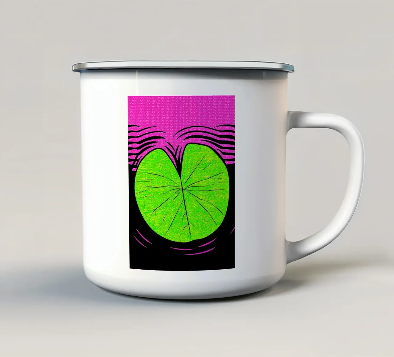 Foglia nell'acqua - Pop Art tazza in smalto da ColorCrash Gallery