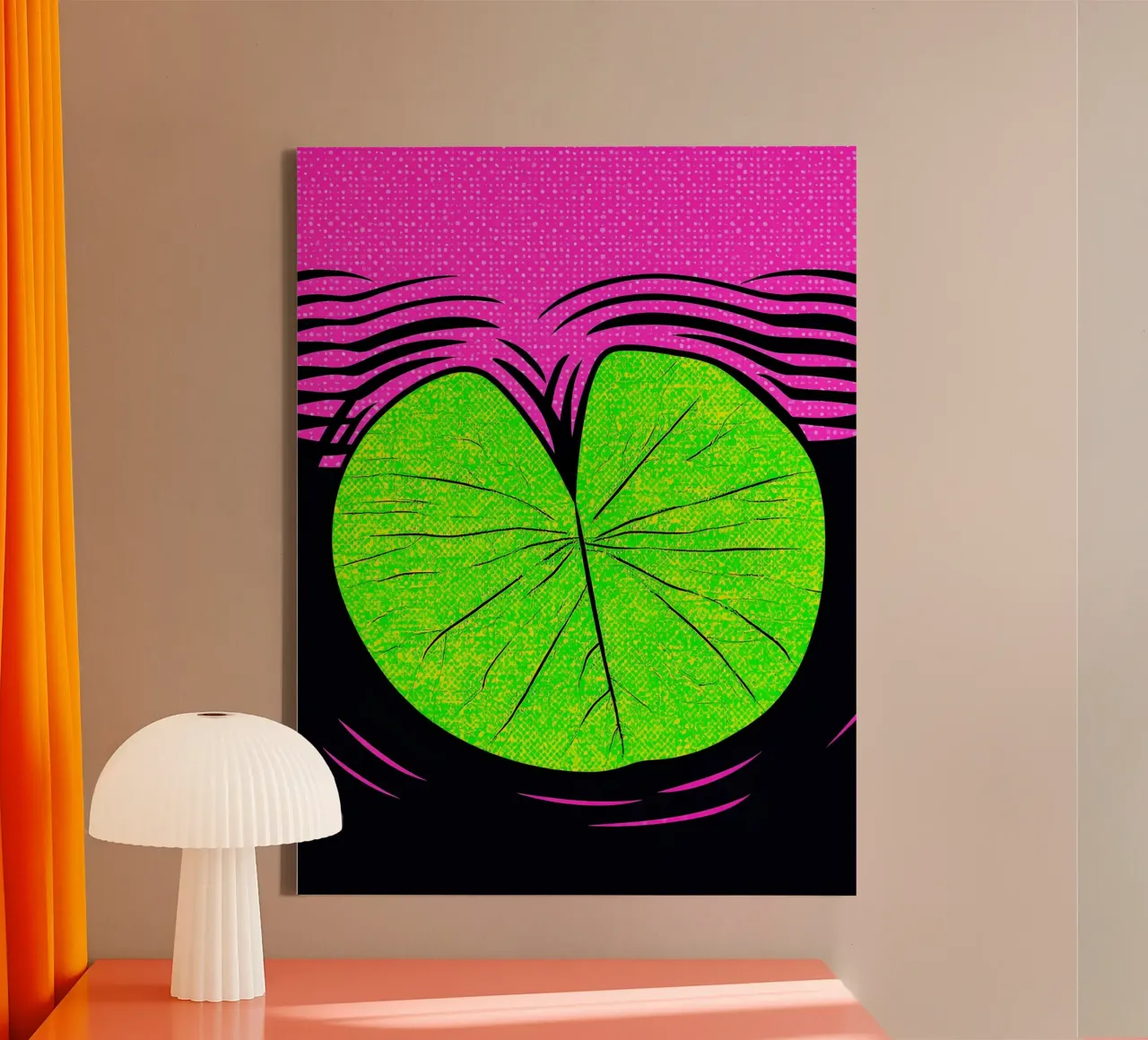 Leaf In Water - Pop Art canvas met Baklijst van ColorCrash Gallery