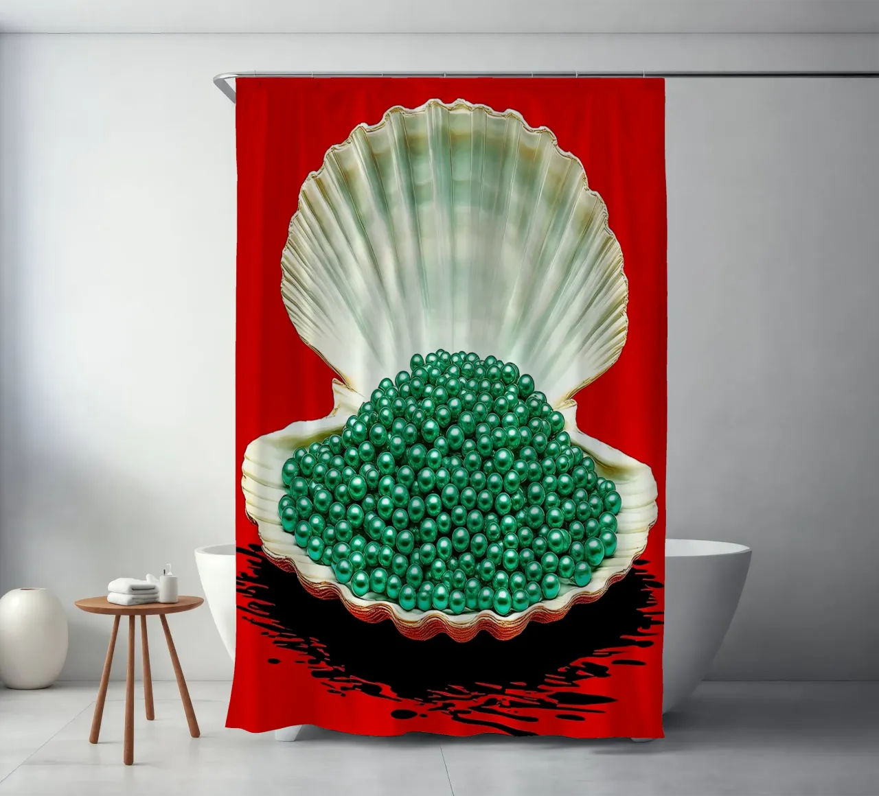 Perlmuschel - Pop Art Duschvorhang von ColorCrash Gallery