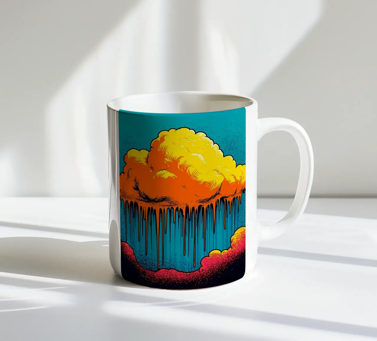 Clouds Dripping - Pop Art keramische mok van ColorCrash Gallery