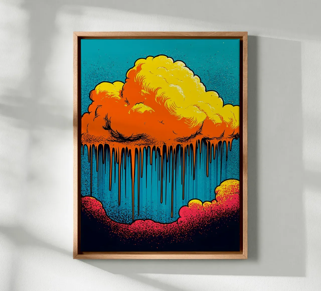 Clouds Dripping - Pop Art canvas with Floater frame by ColorCrash Gallery