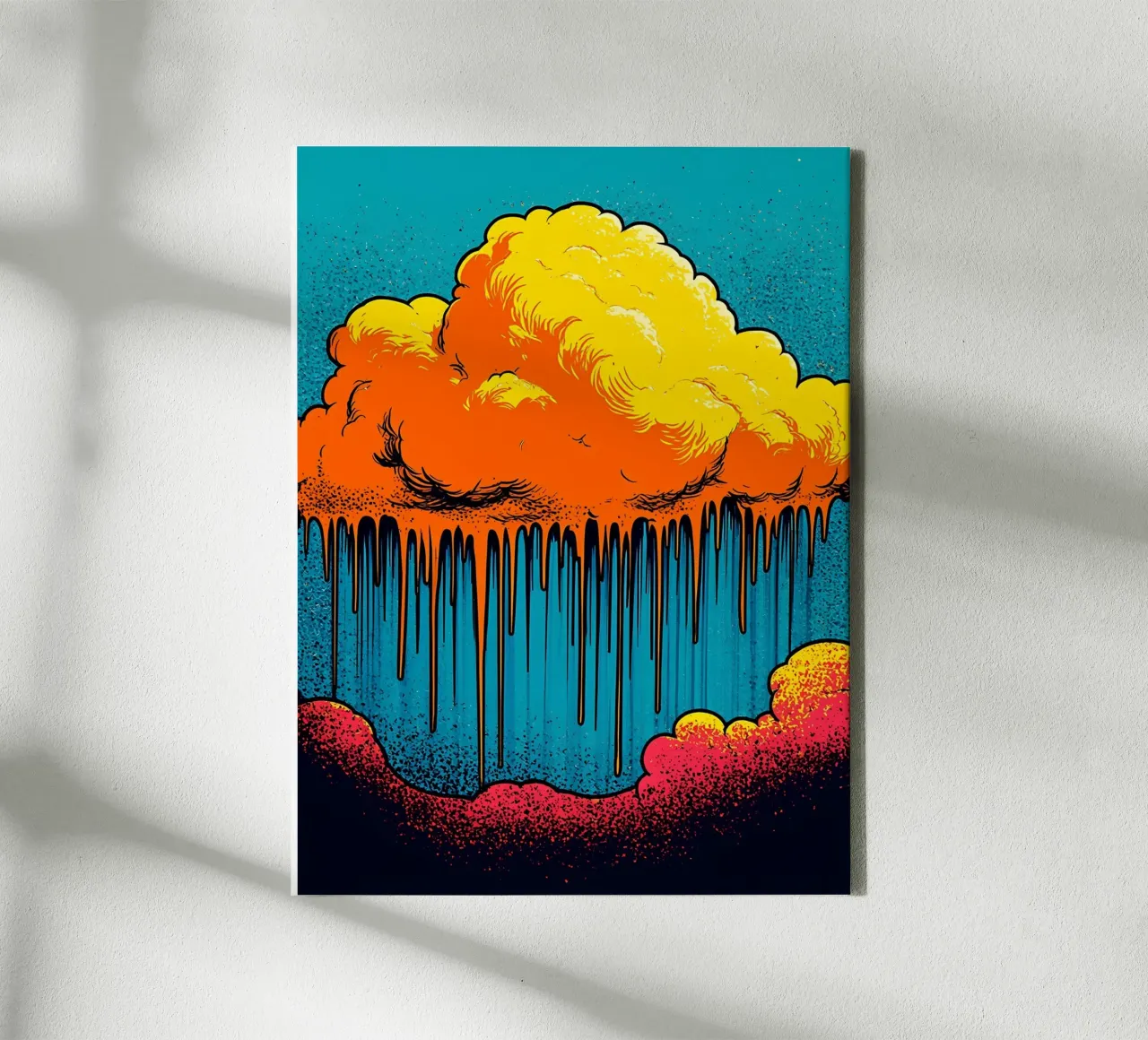 Clouds Dripping - Pop Art canvas with Floater frame by ColorCrash Gallery