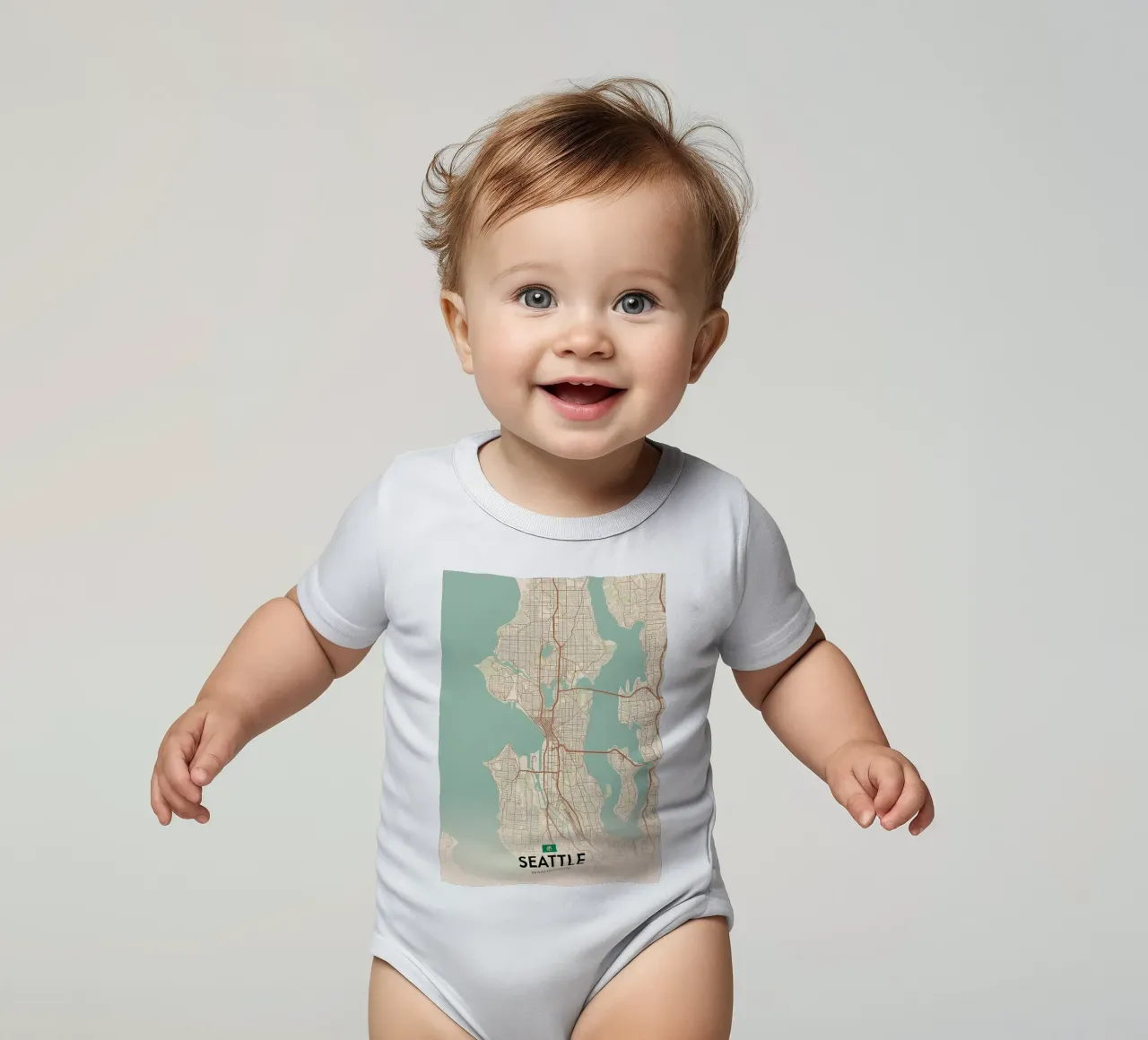 Seattle WA short-sleeve baby romper by Jacob W MICKELSON