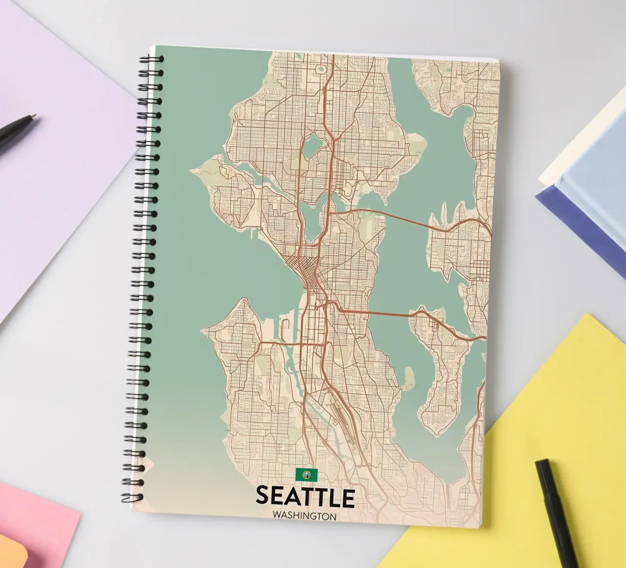 Seattle WA spiral notebook by Jacob W MICKELSON