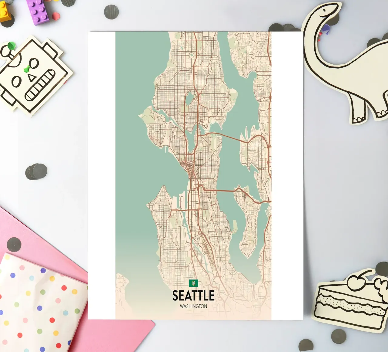 Seattle WA sticker sheet by Jacob W MICKELSON