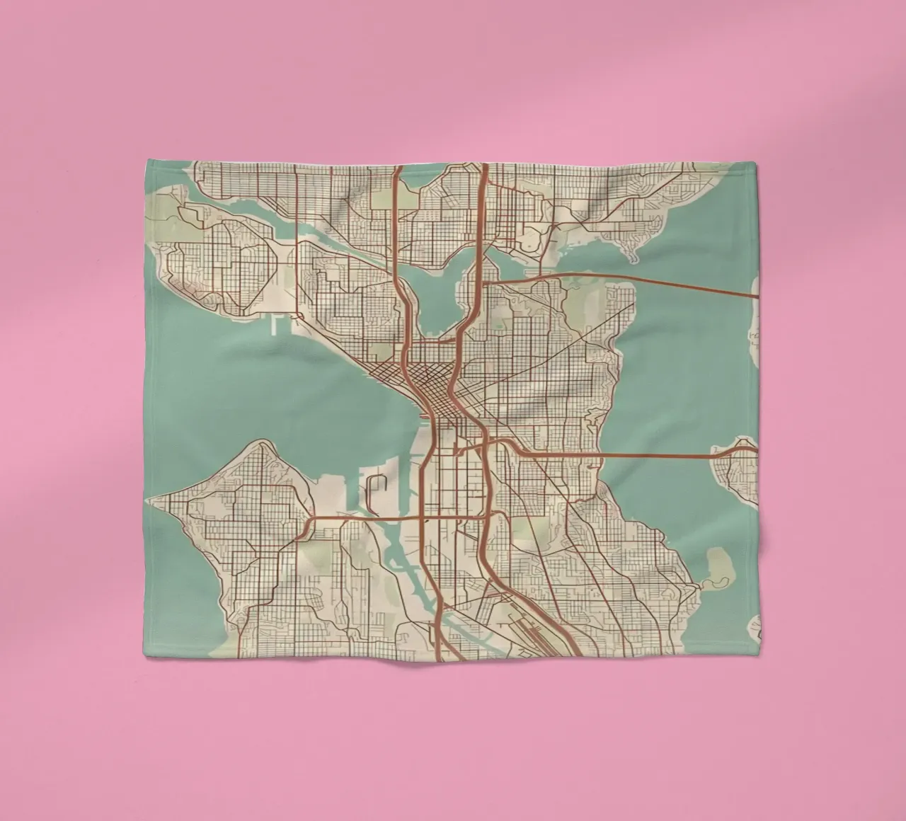 Seattle WA fleece blanket by Jacob W MICKELSON