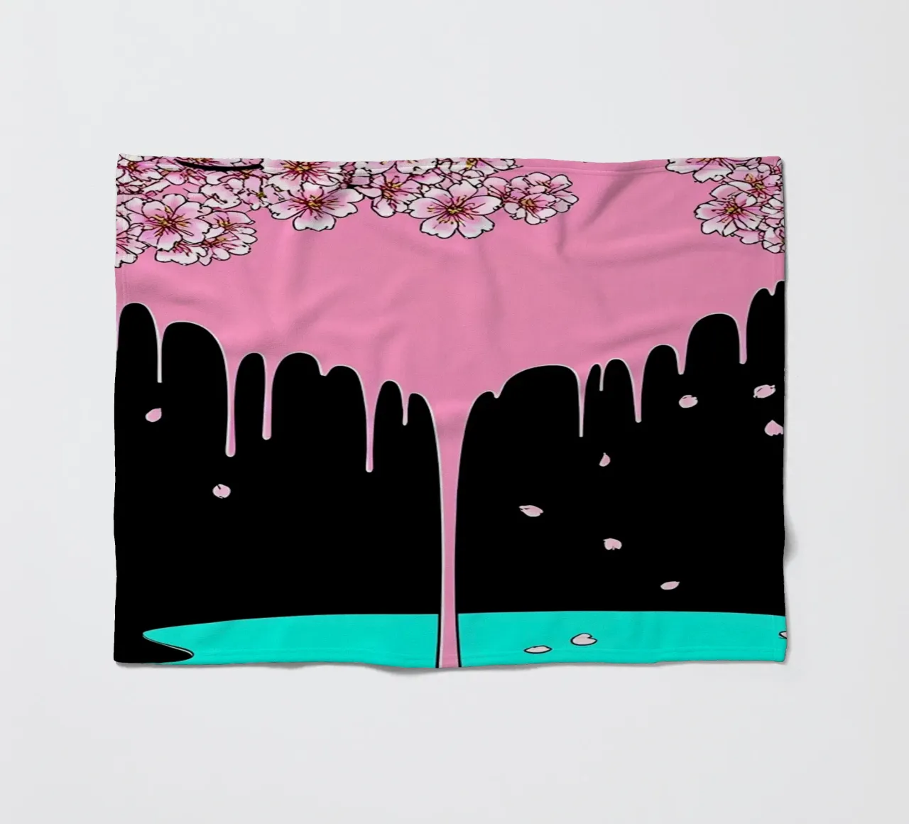 Fiori di ciliegio che gocciolano - Pop Art coperta in pile da ColorCrash Gallery