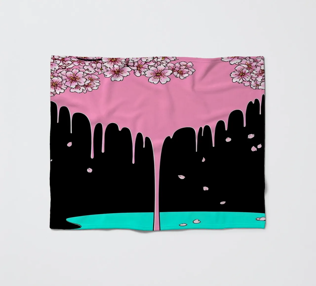 Fiori di ciliegio che gocciolano - Pop Art coperta in pile da ColorCrash Gallery