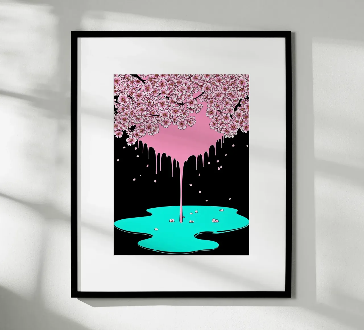 Fiori di ciliegio che gocciolano - Pop Art carta hahnemühle da ColorCrash Gallery