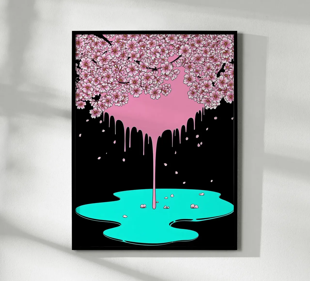 Fiori di ciliegio che gocciolano - Pop Art carta hahnemühle da ColorCrash Gallery