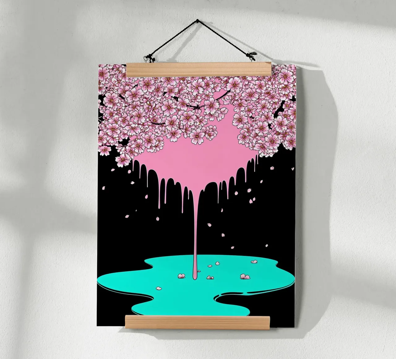 Fiori di ciliegio che gocciolano - Pop Art carta hahnemühle da ColorCrash Gallery