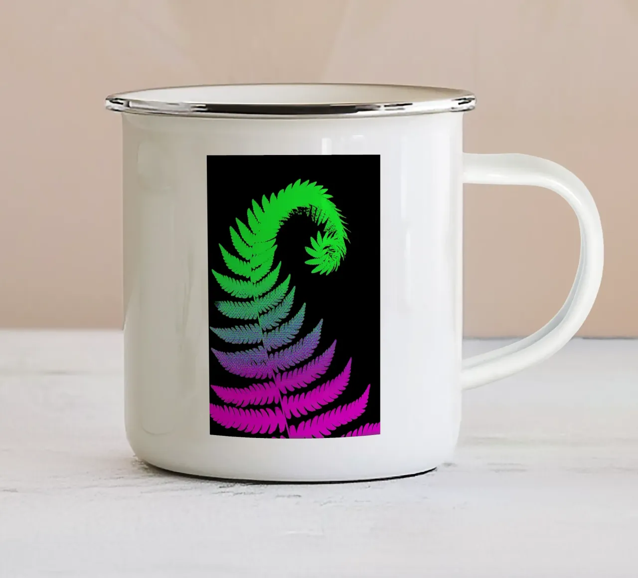 Felce - Pop Art tazza in smalto da ColorCrash Gallery
